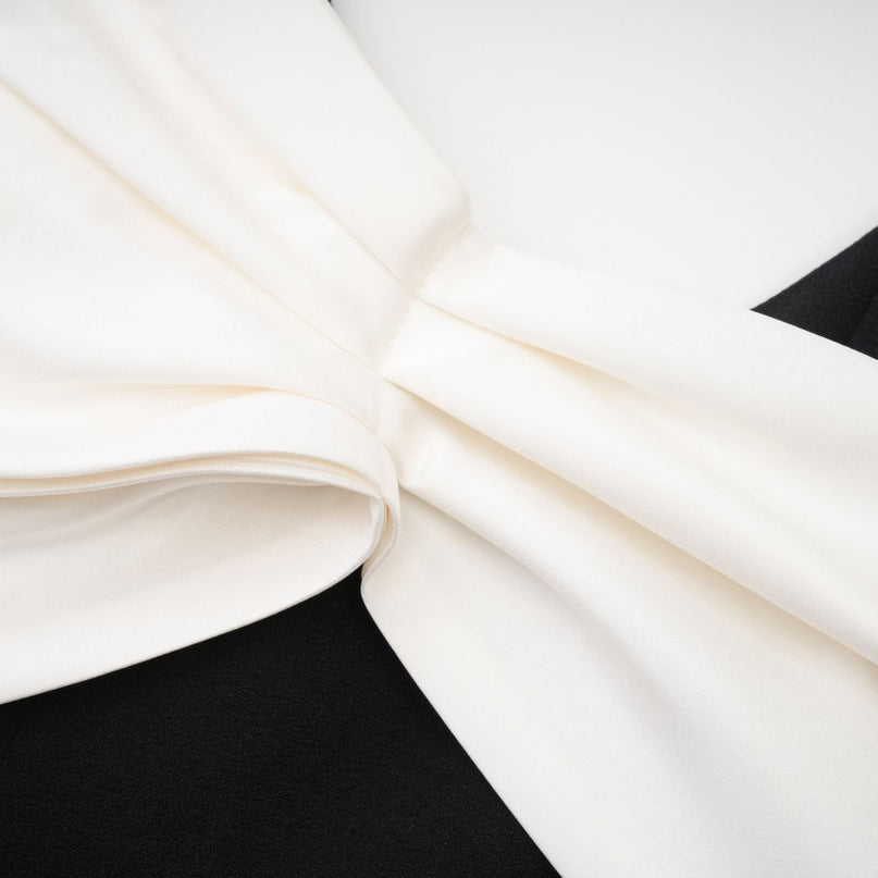Azzurra Black Polyester Dress with Bowknot Detailing and Embellished Accents