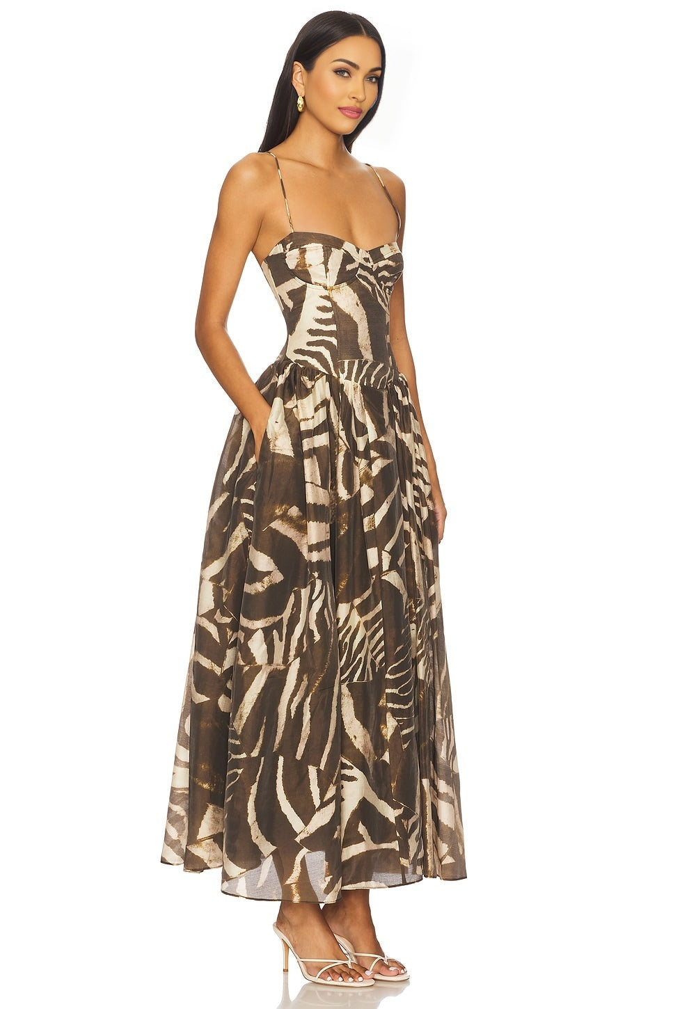 Estie Printed Maxi Dress Bardot