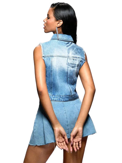 BAE Metallic Womens Denim VestampSpring JacketampSummer JacketampMusic Festival