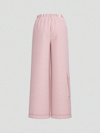 Ballet Summer Bow Pink Striped Pocket Overalls Pants
