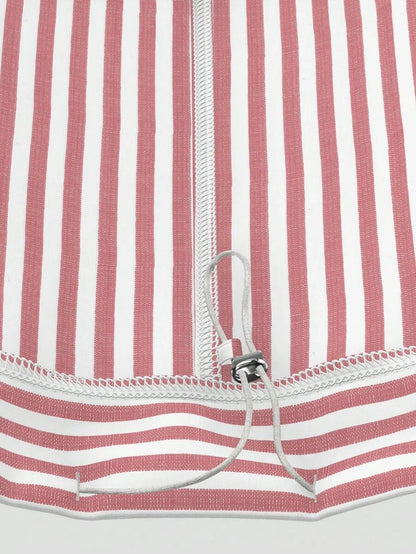 Ballet Summer Bow Pink Striped Pocket Overalls Pants