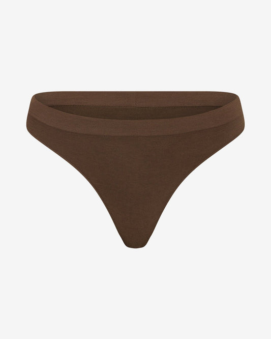 Bamboo seamless thong underwear - Brown