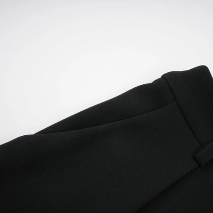 Barbara Black Jacket Trousers Pleated Ribbon Set