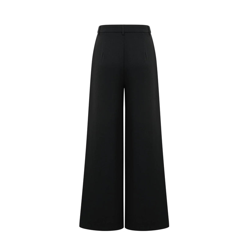 Barbara Black Jacket and Trousers Pleated Ribbon Set