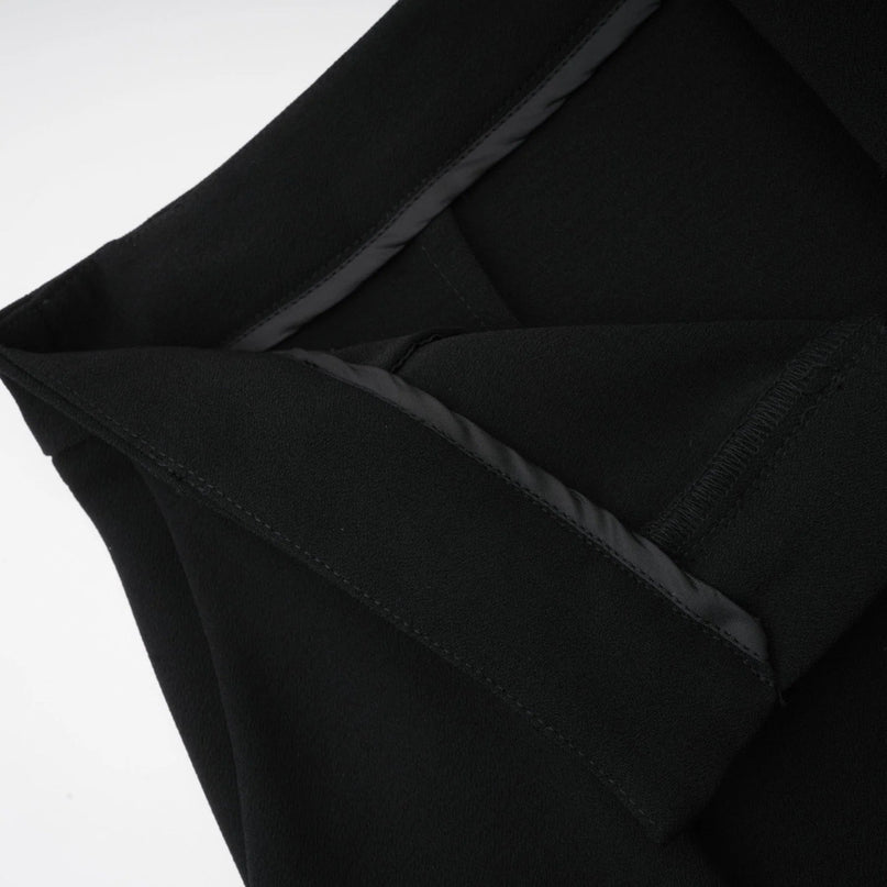 Barbara Black Jacket Trousers Pleated Ribbon Set