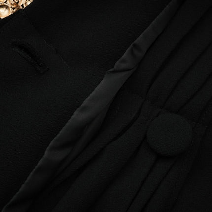 Barbara Black Jacket Trousers Pleated Ribbon Set