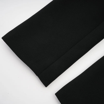 Barbara Black Jacket Trousers Pleated Ribbon Set