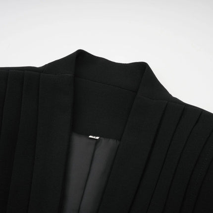 Barbara Black Jacket Trousers Pleated Ribbon Set