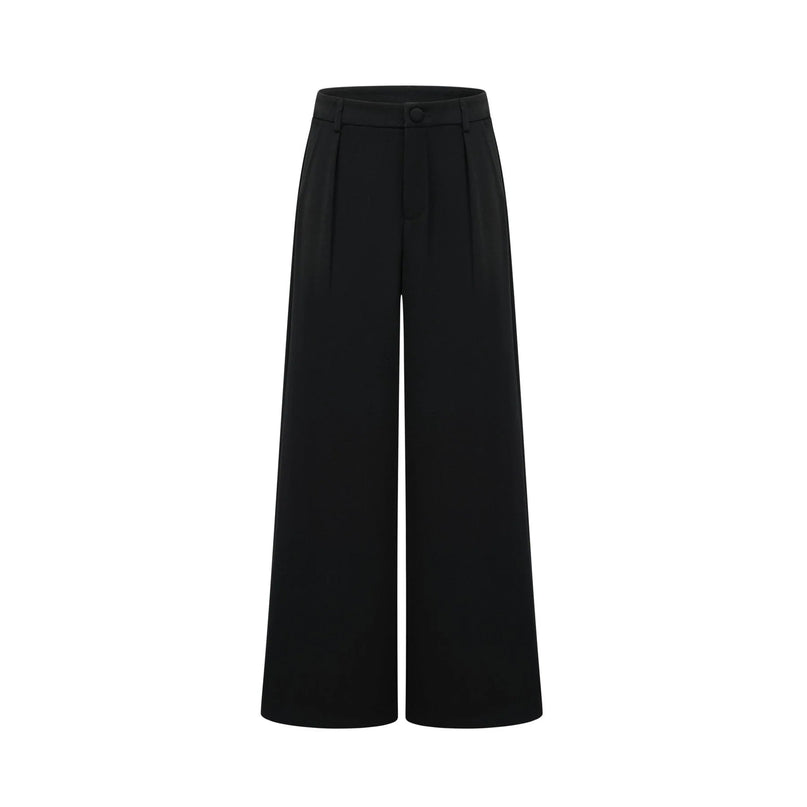 Barbara Black Jacket Trousers Set Ribbon Detail Nylon Rayon Blend