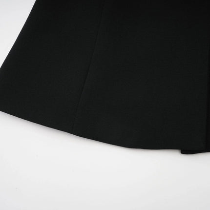 Barbara Black Pleated Ribbon Jacket Trousers Set