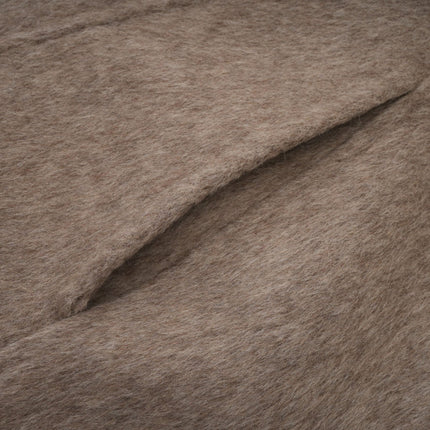Barbara Wool and Fox Fur Brown Coat with Cape Sleeves and Detachable Collar