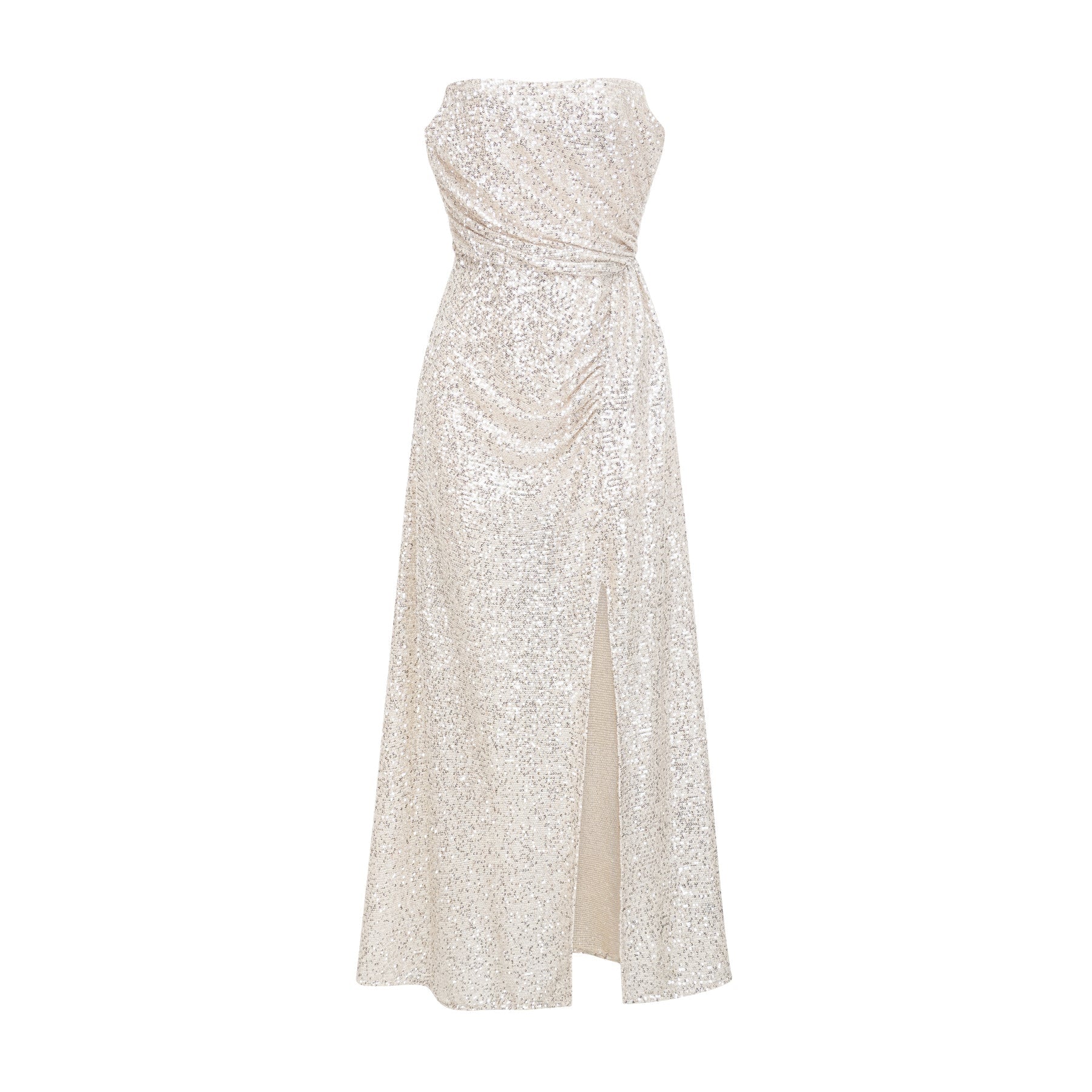 Beatrix silver offshoulder dress