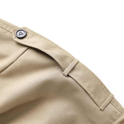 Beige oversized belted jacket with military-inspired design