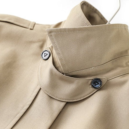 Beige Oversized Military Inspired Jacket