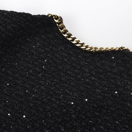 Bella Black Sparkling Embellished Box Top