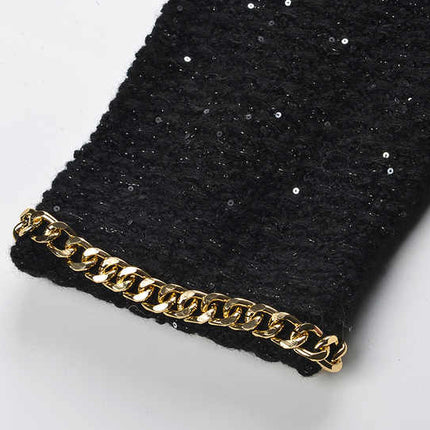 Bella Black Sparkling Embellished Boxed Crop Top