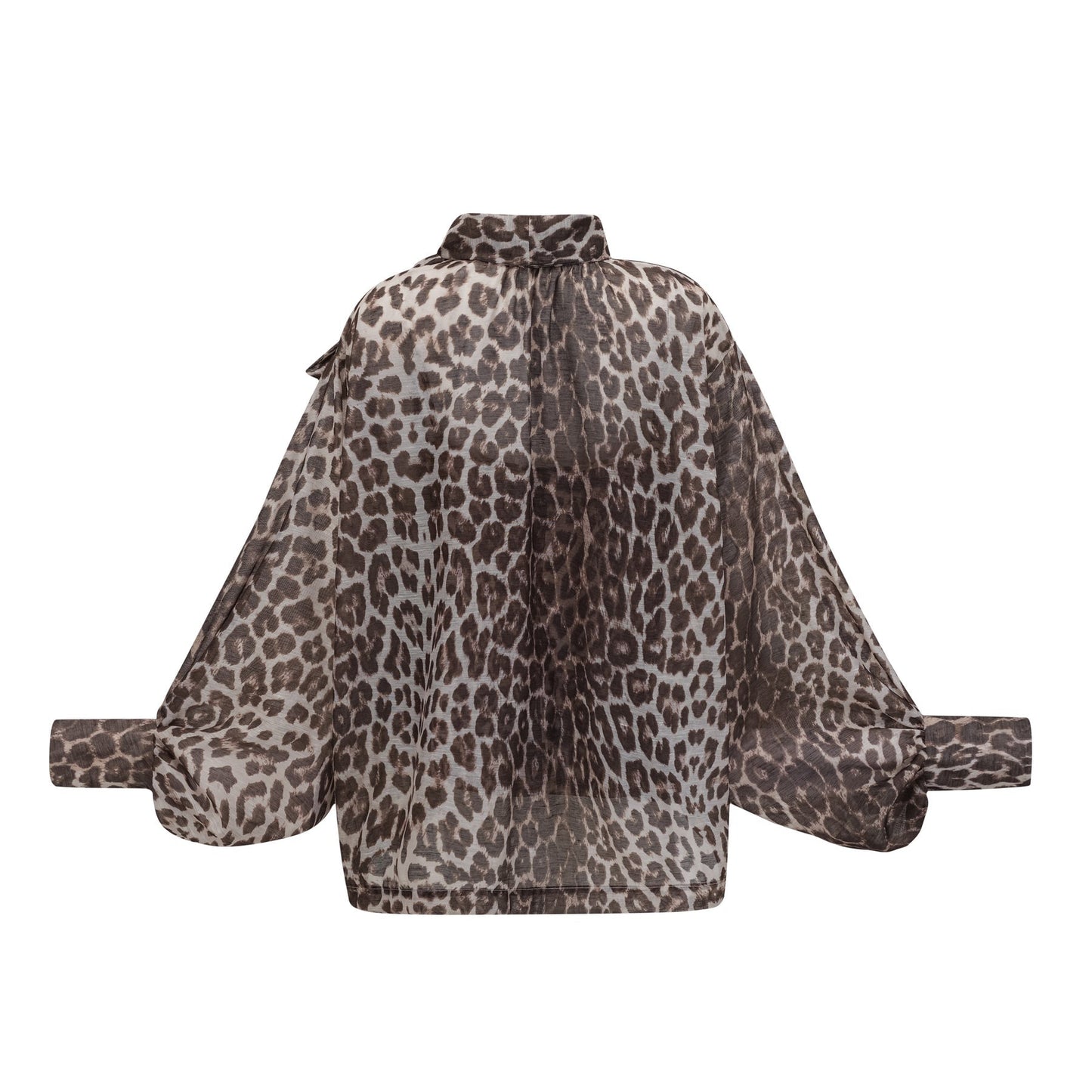 Belle leopardprint oversizesleeved blouse