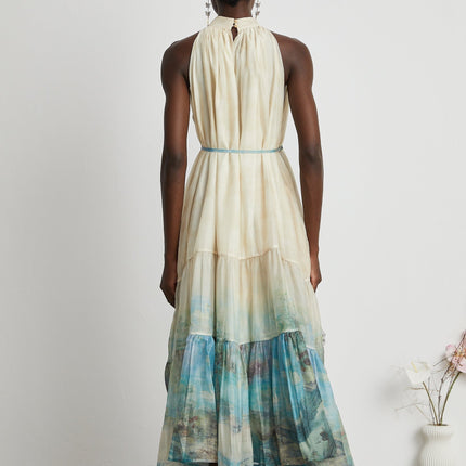Benedetta Neutrals Pattern Print Midi Dress