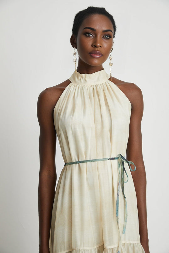 Benedetta Neutrals Pattern Print Midi Dress