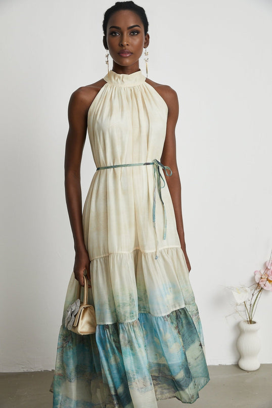 Benedetta Neutrals Pattern Print Midi Dress