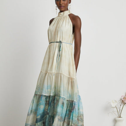 Benedetta Neutrals Pattern Print Midi Dress