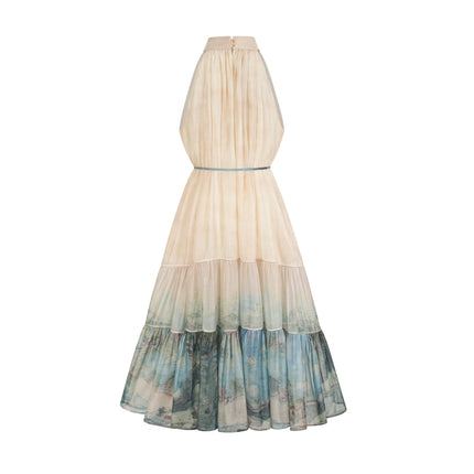 Benedetta Neutrals Pattern Print Midi Dress