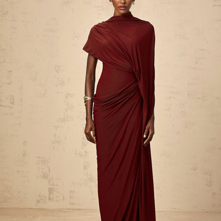 Benedetta Red Cape Dress Set