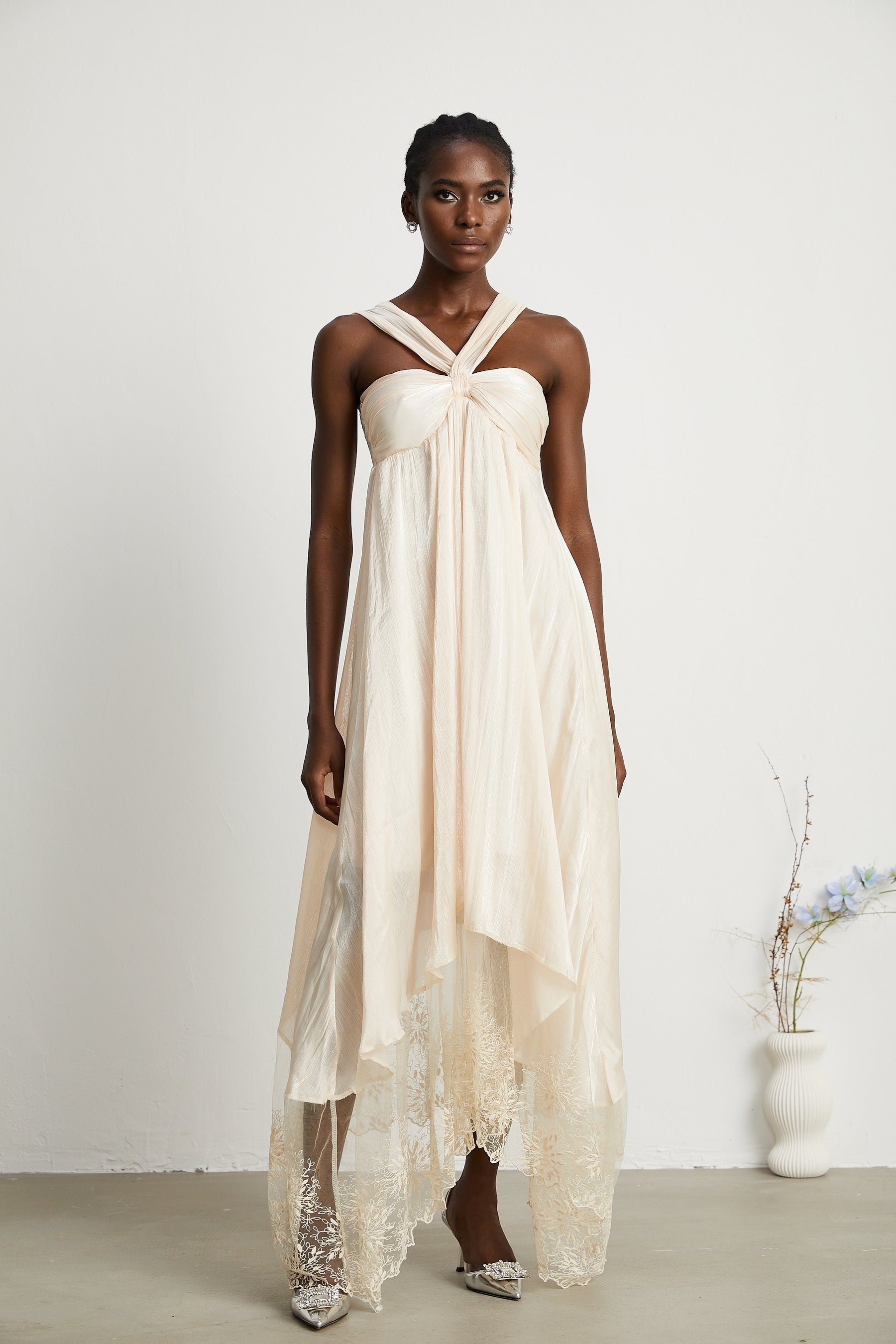 Bérénice lacehem midi dress