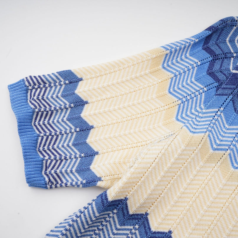 Bianca Blue Zigzag Knit Ensemble Set