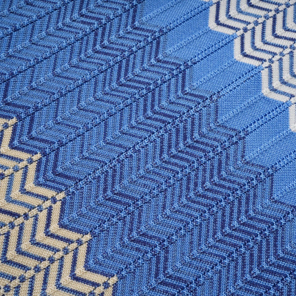 Bianca Blue Zigzag Knit Ensemble Skirt Top Set