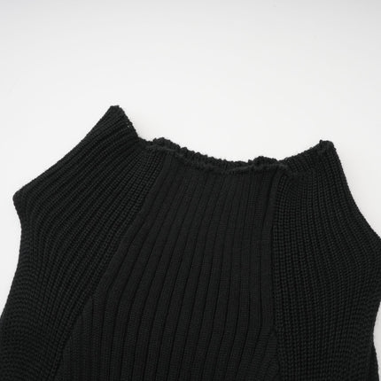 Bice Black Stretch Cotton Mini Dress with Twist Detailing