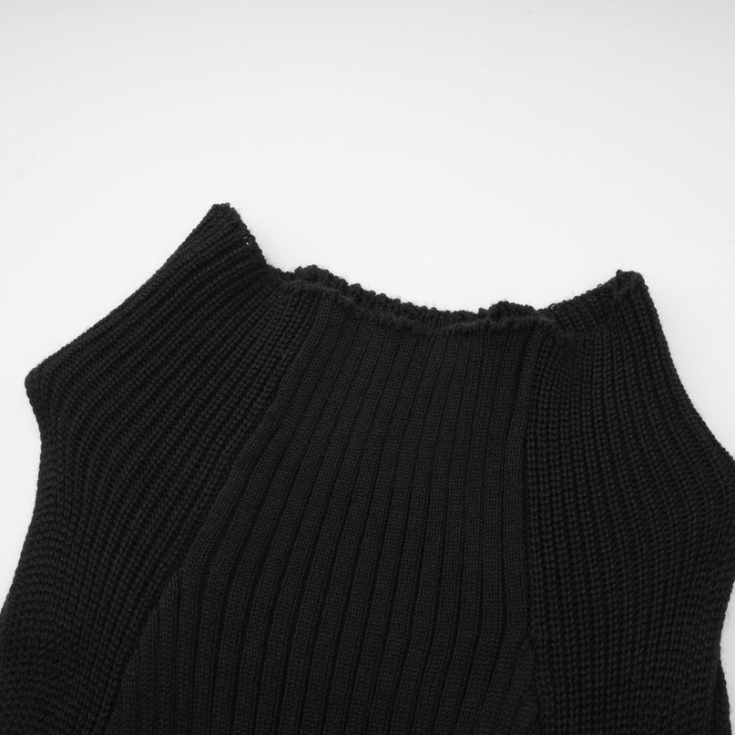 Bice Black Stretch Cotton Mini Dress with Twist Detailing