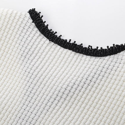 Bice White Cream Black Knit Dress
