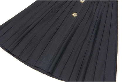 Black A-line Dress with Gold Accents