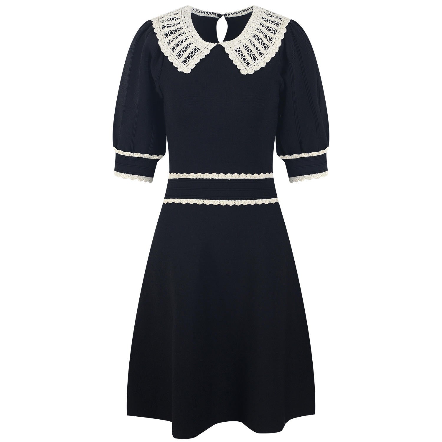 vintage inspired a line dress Floral Puff Sleeve Vintage-inspired A-line Dress