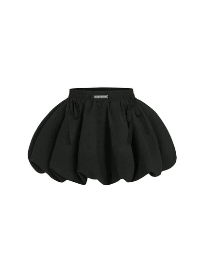 Black Bowknot Trim Floral Bubble Hem SkirtLined Pants Low WaistDate Night Outfits WomenGoing Out