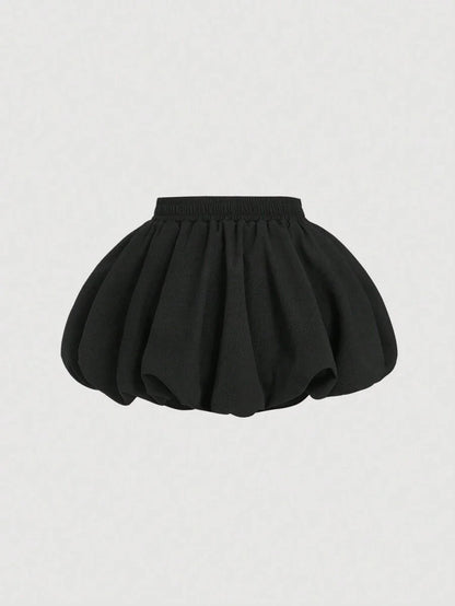 Black Bowknot Trim Floral Bubble Hem SkirtLined Pants Low WaistDate Night Outfits WomenGoing Out