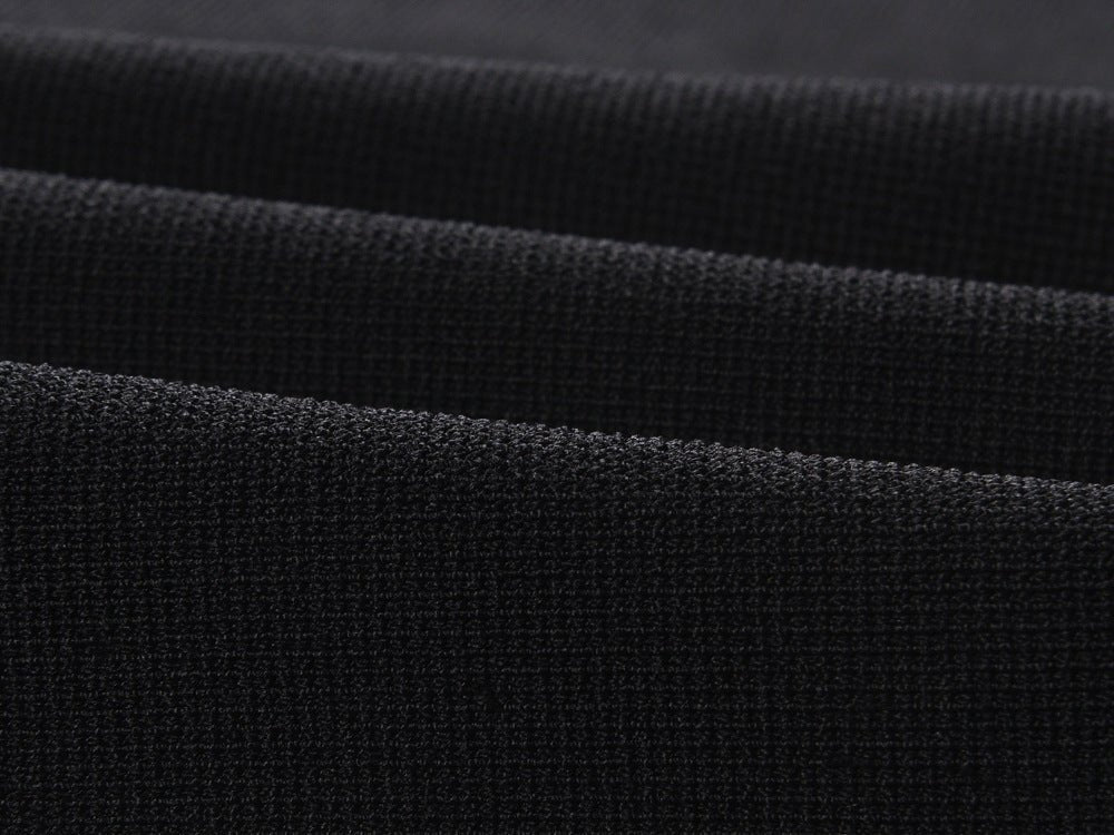 Black Cropped Top and Flared Skirt with Pearl Collar