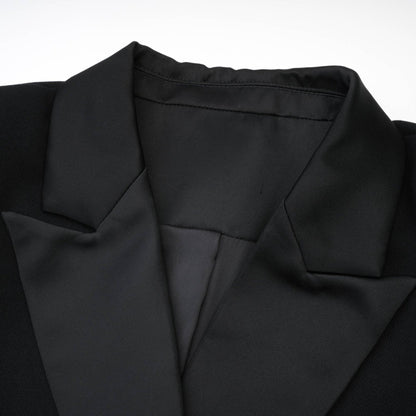 Black double breasted long coat named Eithne