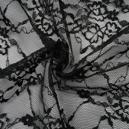 Black floral lace matching set with sleeveless vest and dress in Louise style