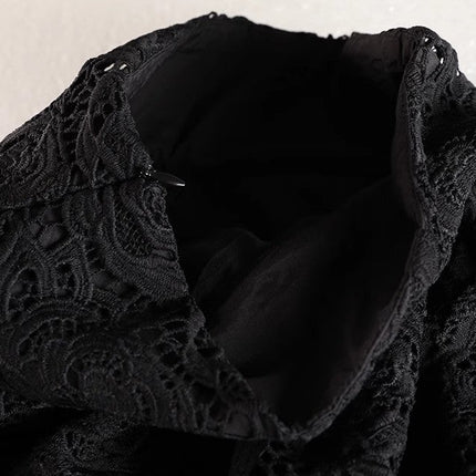Elegant Black Lace Maxi Skirt