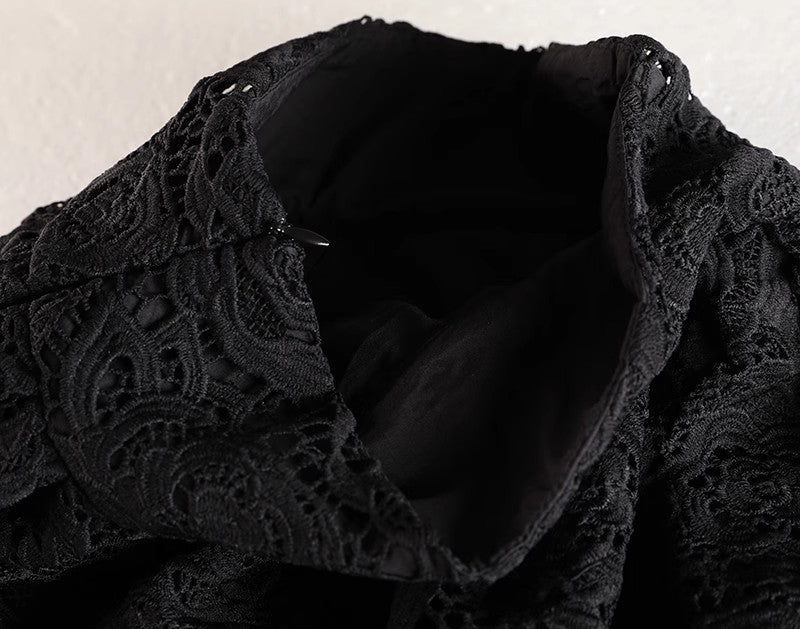 Elegant Black Lace Maxi Skirt