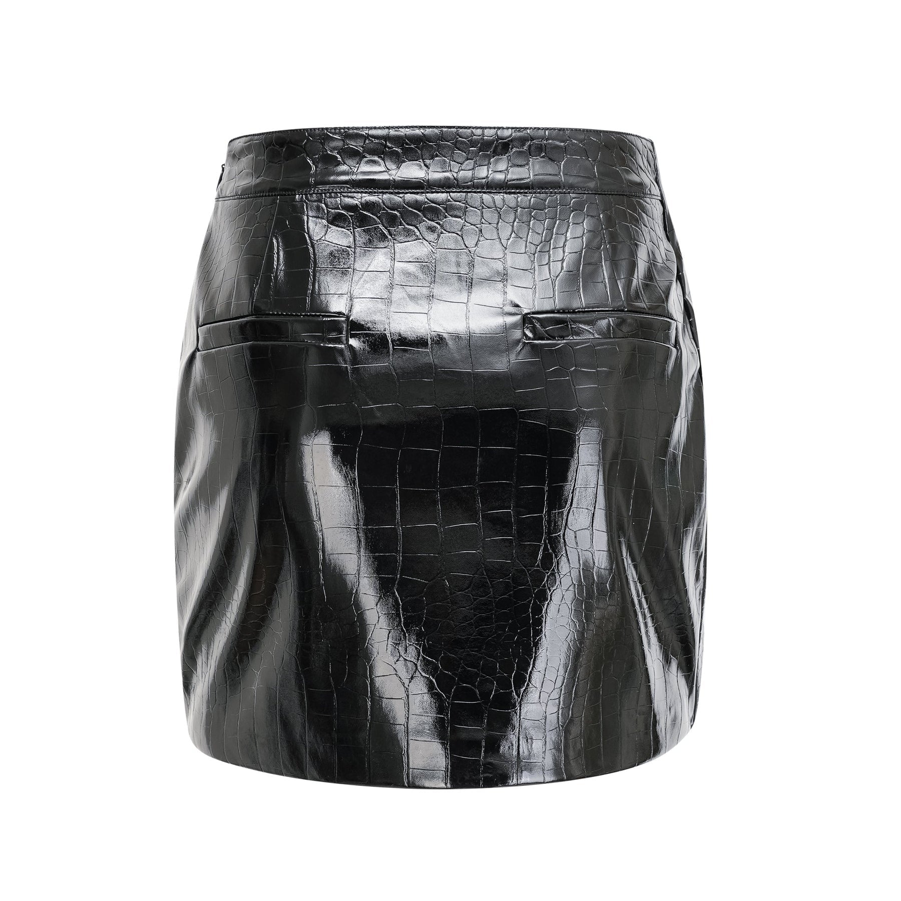 Black pleated dress with faux leather feel stylish buckle detail and thighlength cut Made of 100% premium polyester