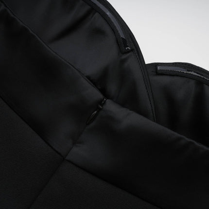 Black mini dress with lace details called Zephyra