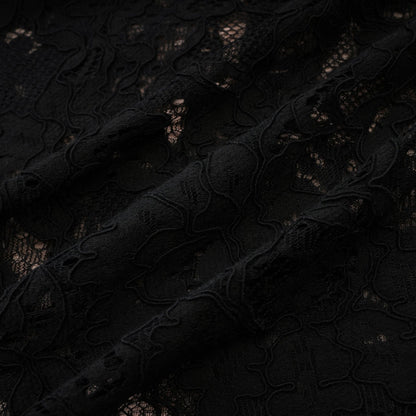 Black mini dress with lace trim Kylitha style
