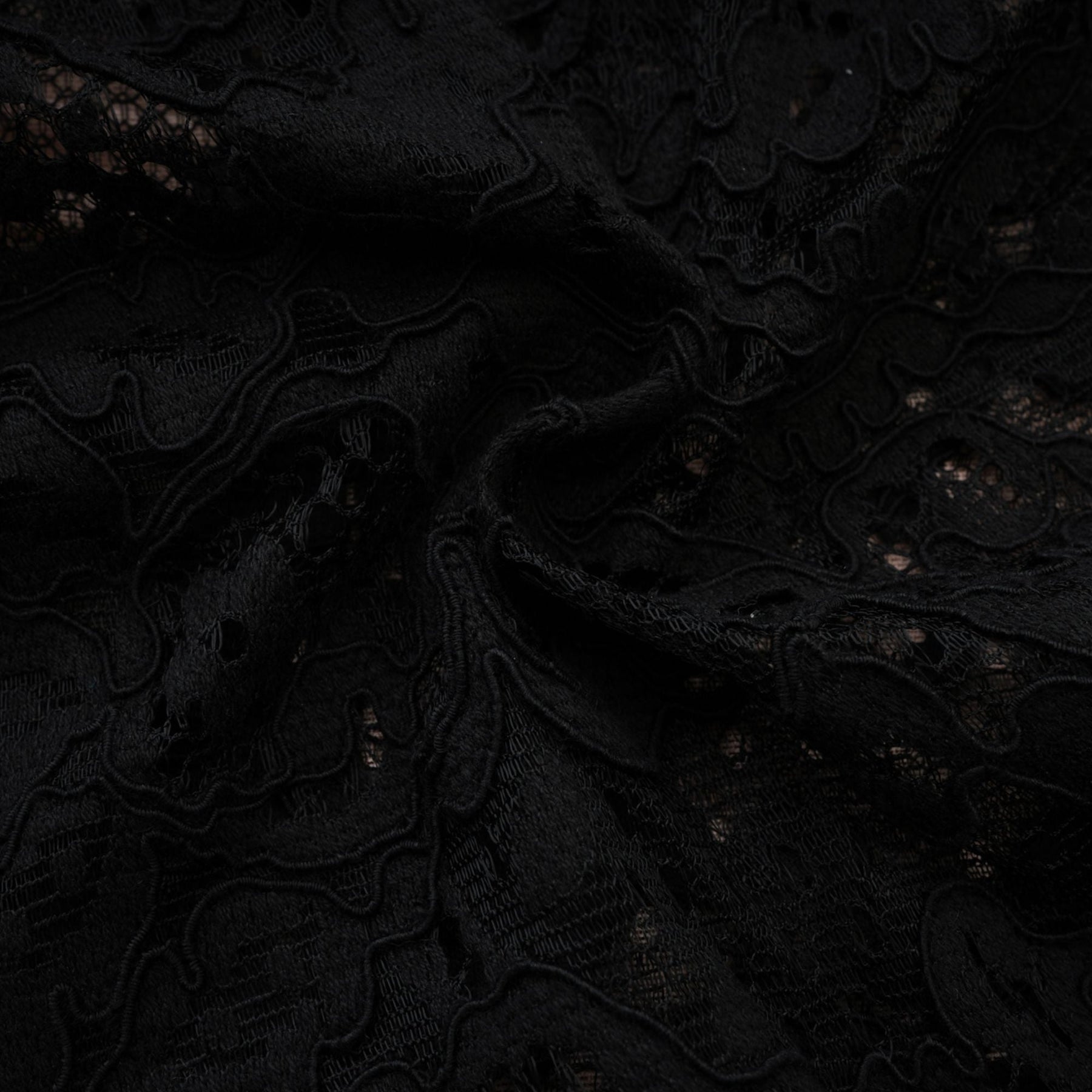 Black mini dress with lace trim named Kylitha