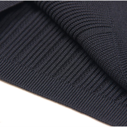 Black Ribbed Crop Top Set with Gold Button Details