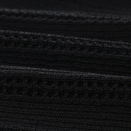 Black ribbed maxi dress with studded collar