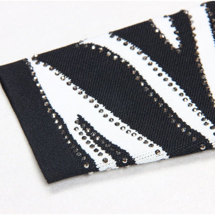 Black and white zebra stripe bodycon dress
