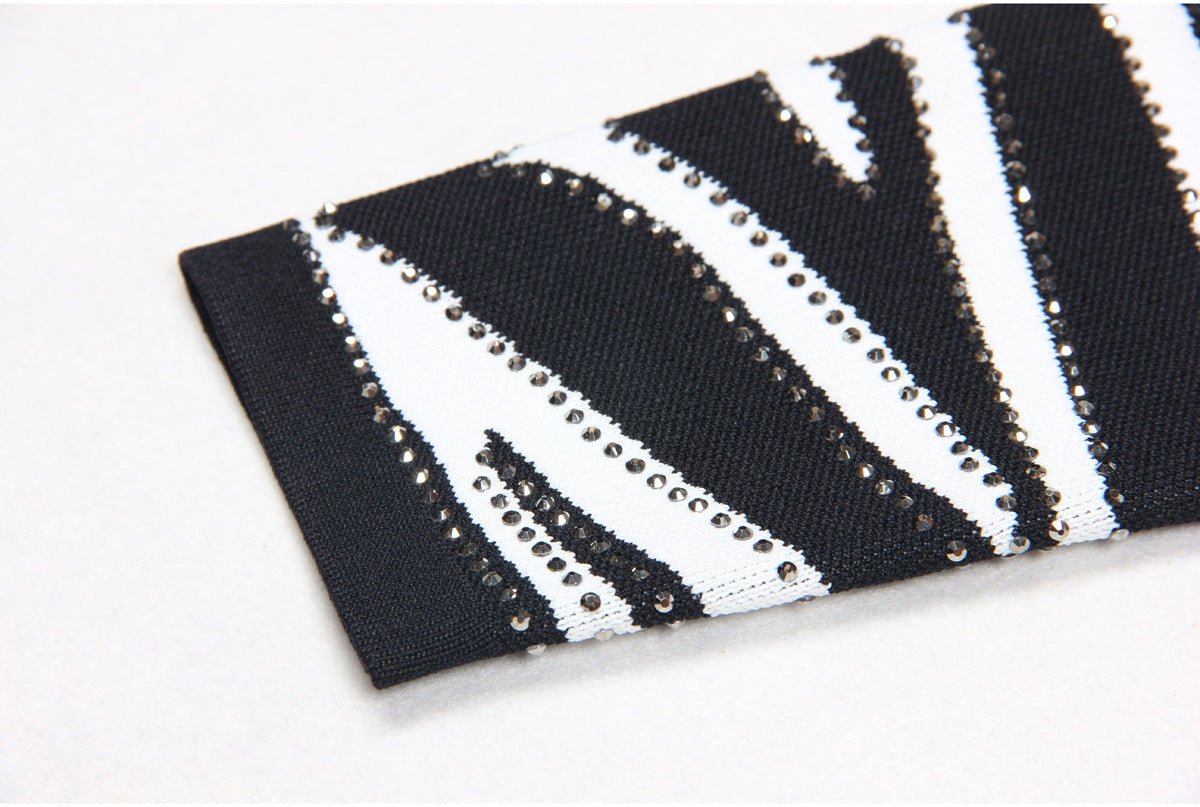 Black and white zebra stripe bodycon dress